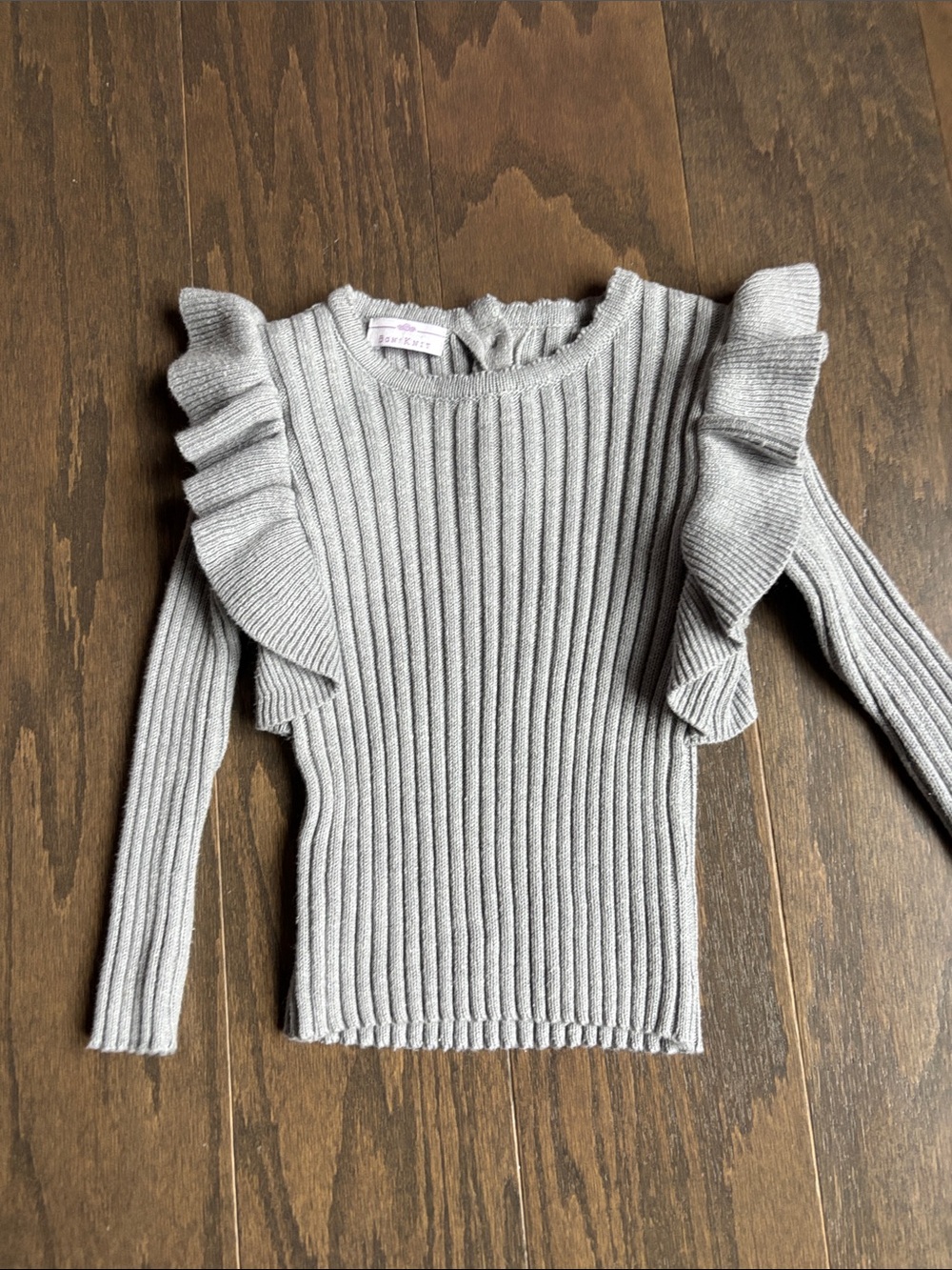 Bon Knit Girls Ribbed Ruffle Sweater knit Set - Picture 3 of 7